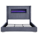 Tisdall Wingback Bed with Flame Visualizer