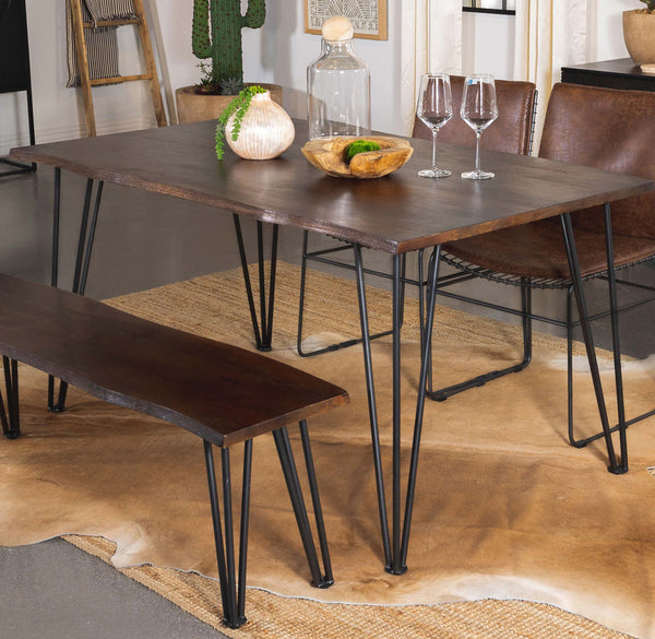 Topeka Live-edge Dining Table Mango Cocoa and Gunmetal image