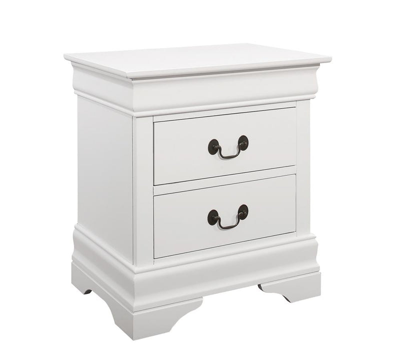 Louis Philippe 2-drawer Nightstand White image