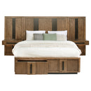 Terrace Wall Panel Platform Storage Bed with Attached Nightstands