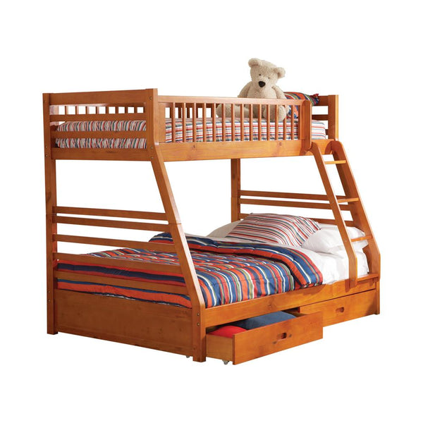 Ashton Twin Over Full 2-drawer Bunk Bed Honey image