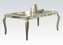 Acme Francesca Rectangular Dining Table in Champagne 62080