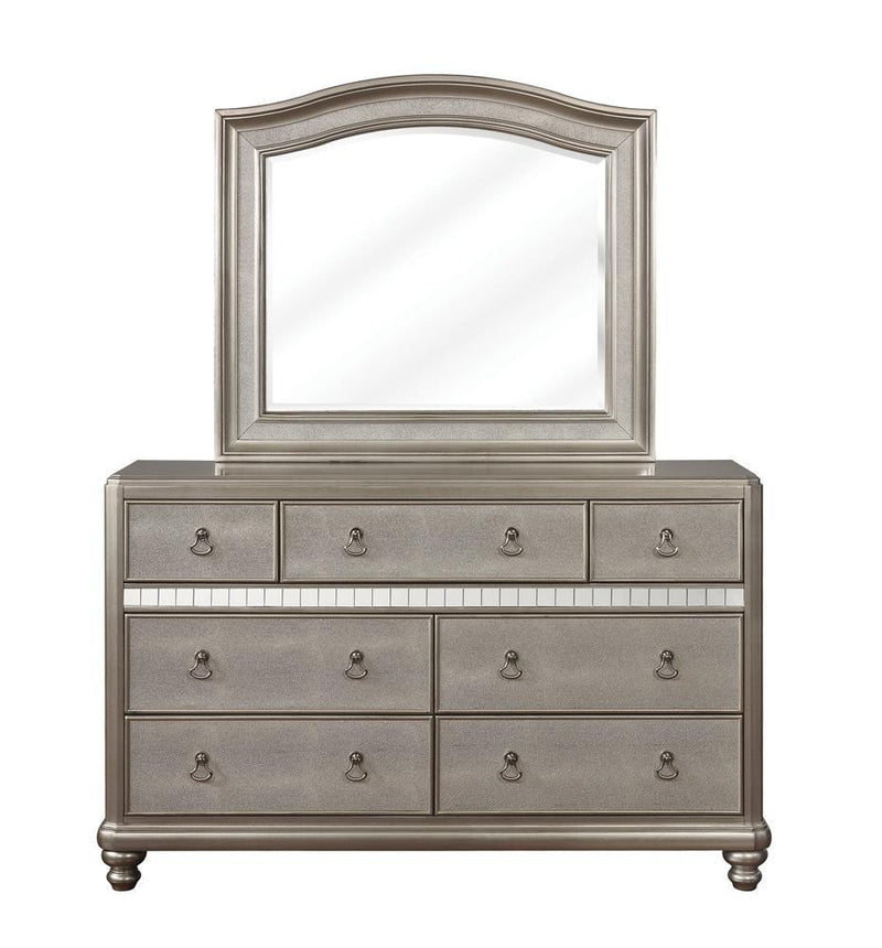 Bling Game Arched Dresser Mirror Metallic Platinum