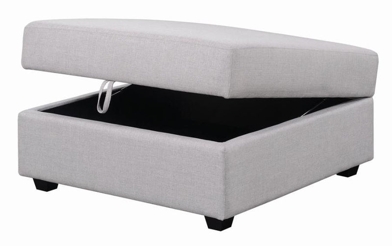 Cambria Upholstered Square Storage Ottoman Grey